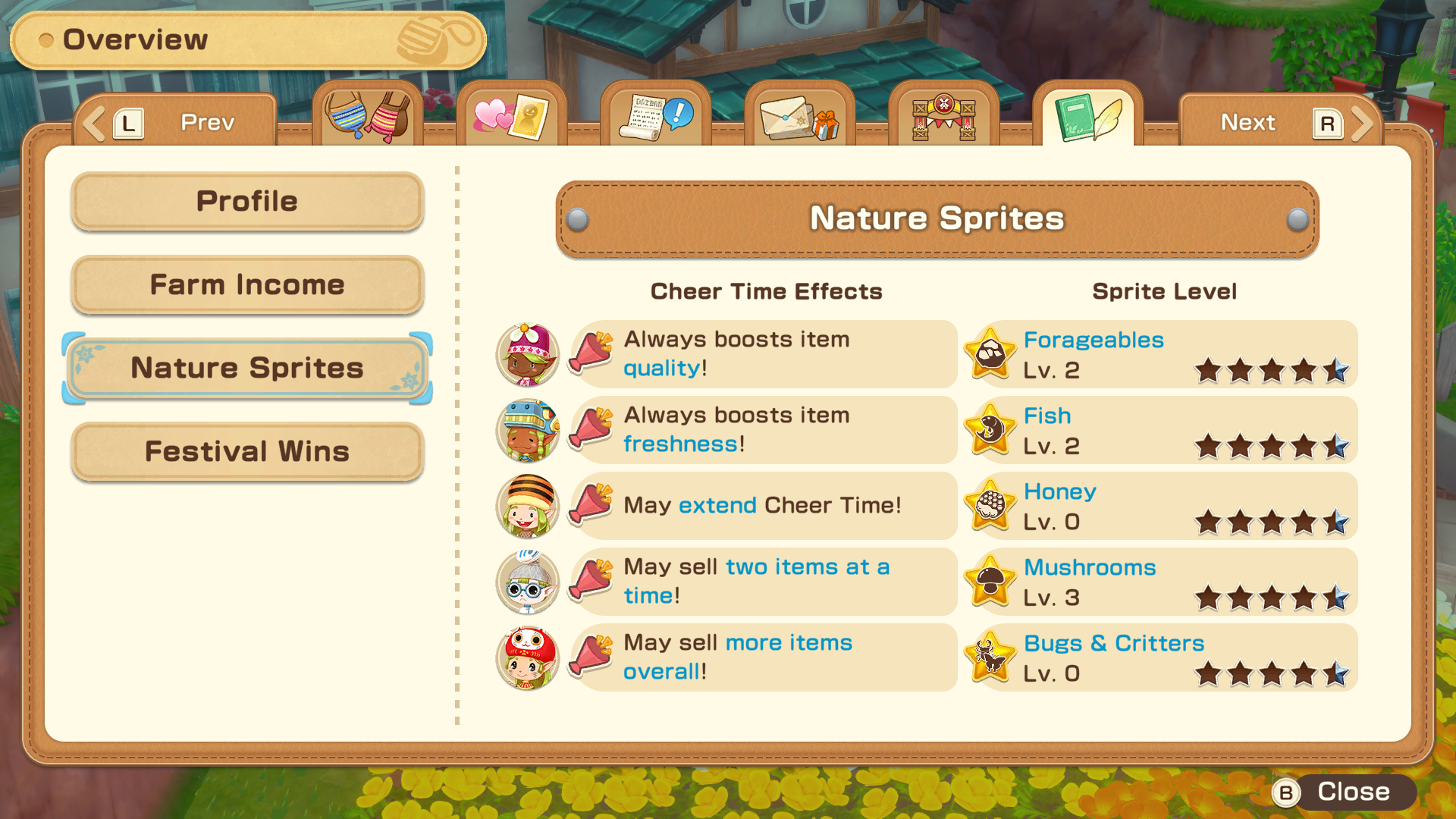 Nature Sprite Levels