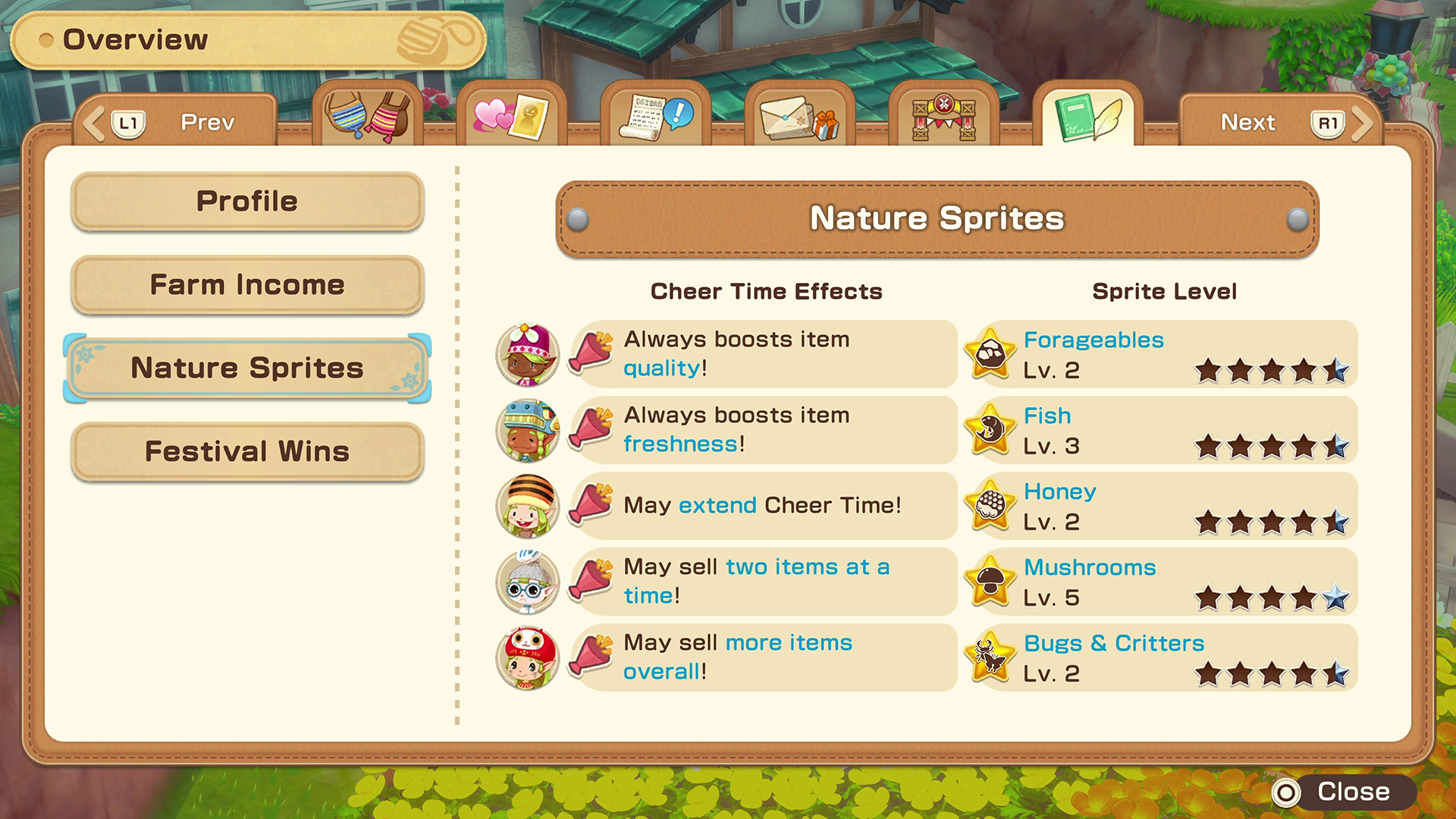 Nature Sprite Levels